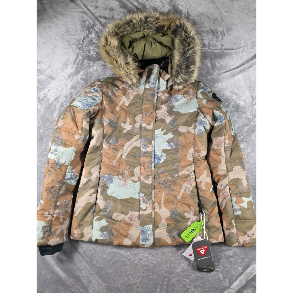 Obermeyer‎ Tuscany II Jacket Vintage Floral Camo Sz 6 w/removable Faux Fur Hood - Picture 2 of 9